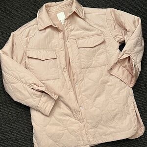 H&M Light Pink Quilted Puffer Shacket
